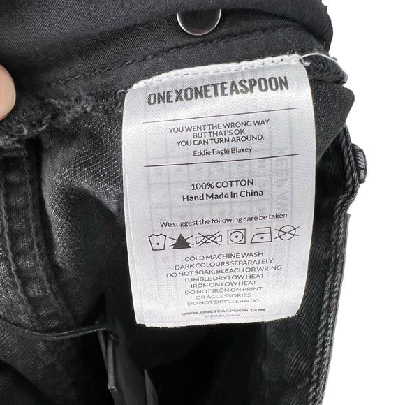 NWT One X Oneteaspoon Black Awesome Baggies Relaxed Rolled Distressed Cuff 26 - Picture 5 of 8